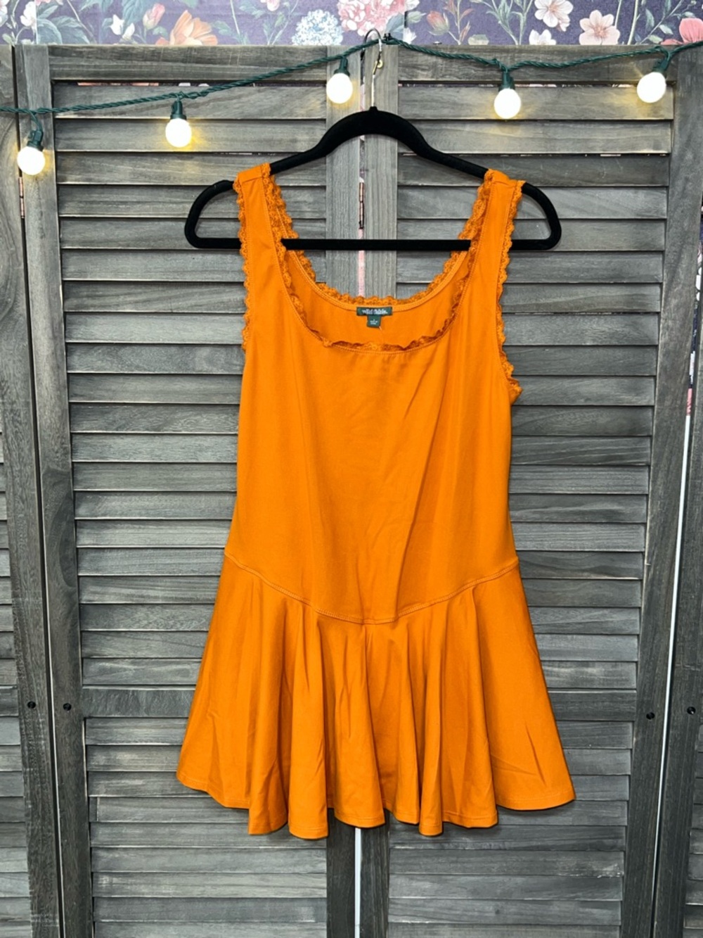 wild fable Orange Sleeveless Mini Dress with built in shorts! Sz Large 🧡